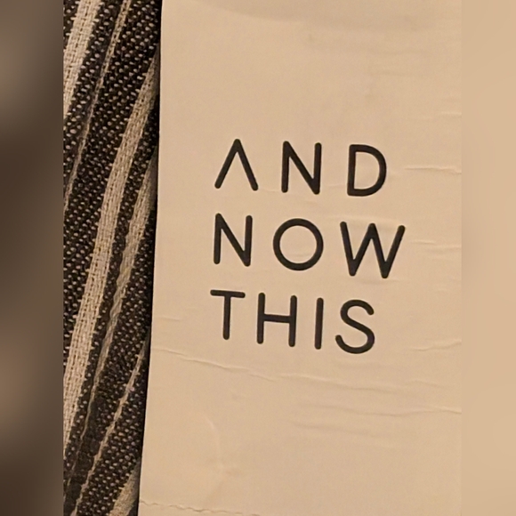 And Now This Men's Striped Oxford Dress Shirt Grey White Size -XL NWT Fast Ship - Picture 7 of 16